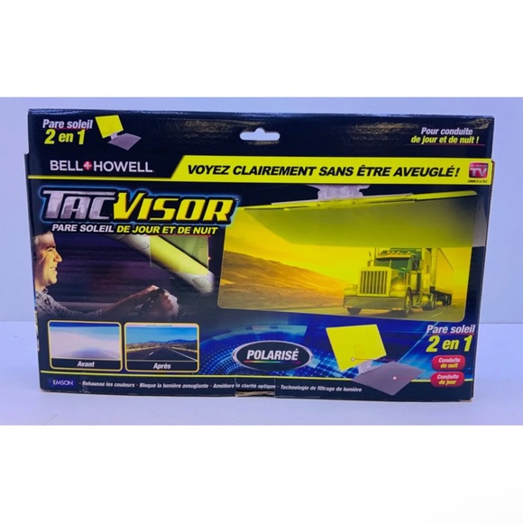 Tacvisor by Bell+Howell for Day and Night, Polarized Sun Visor, Anti-Glare, UV B - Picture 2 of 3